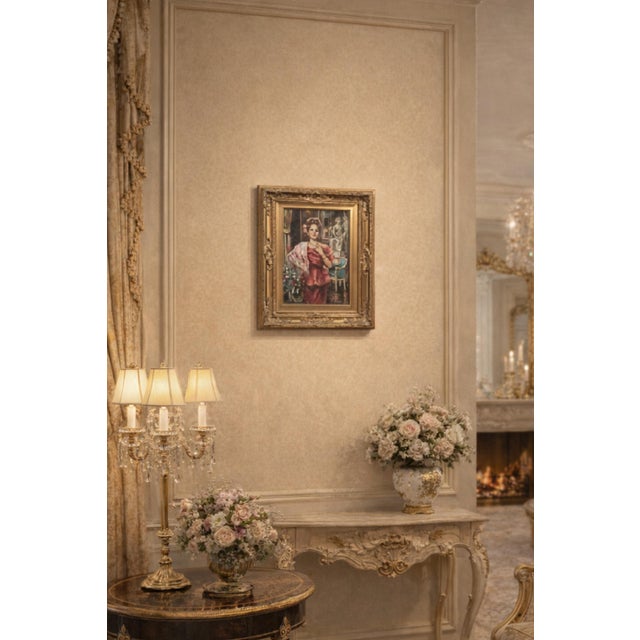 Franco Rispoli, Neapolitan School Female Portrait, 1979, Oil on Canvas, Framed For Sale - Image 7 of 9