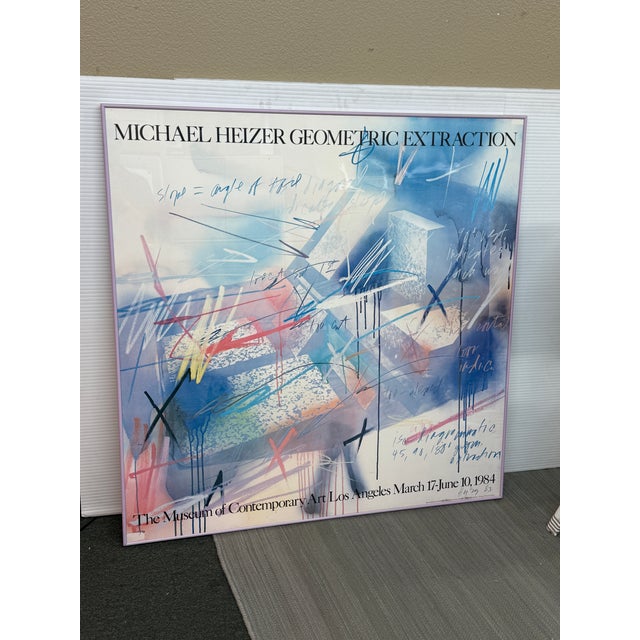 Michael Heizer Geometric Extraction 1984 Moca Exhibition Poster, Signed For Sale - Image 11 of 12