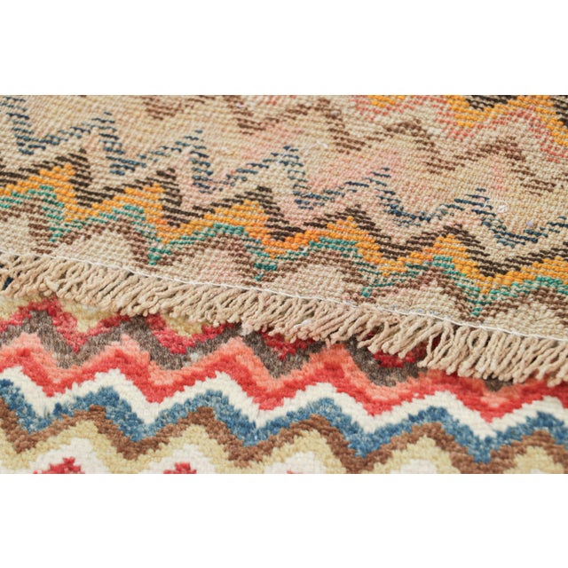 Textile Vintage Gabbeh Persian Rug With Polychromatic Geometric Patterns - Rug & Kilim For Sale - Image 7 of 7