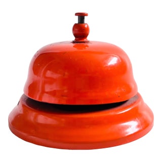 MCM Orange Enameled Desk Bell For Sale