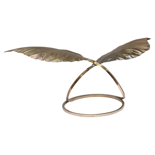 Metal 1970s Carlo Giorgi for Bottega Gadda 'Rabarbaro' Two-Leaf Table Lamp For Sale - Image 7 of 18
