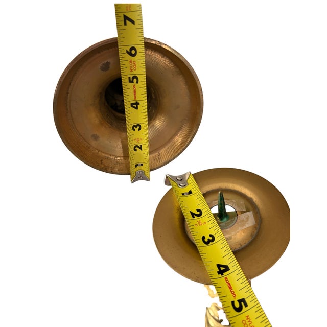 Floor Pricket Candlestick 22" Tall Brass 1960s Era Sculptural, Ornate Mid-Century Modern For Sale In Dallas - Image 6 of 7