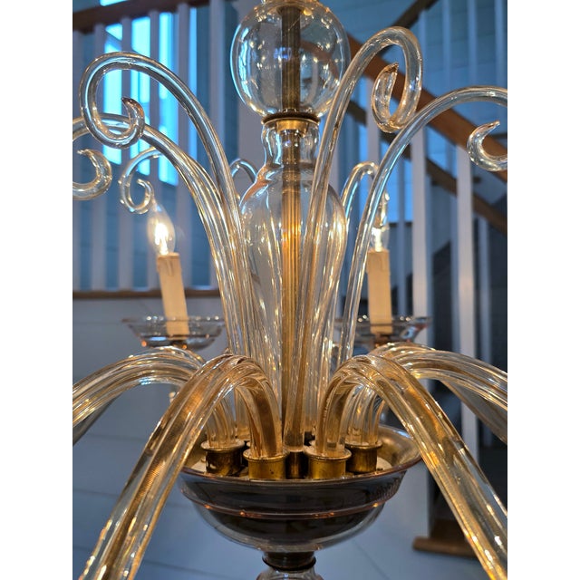 2000 - 2009 8 Light Murano Chandelier For Sale - Image 5 of 7