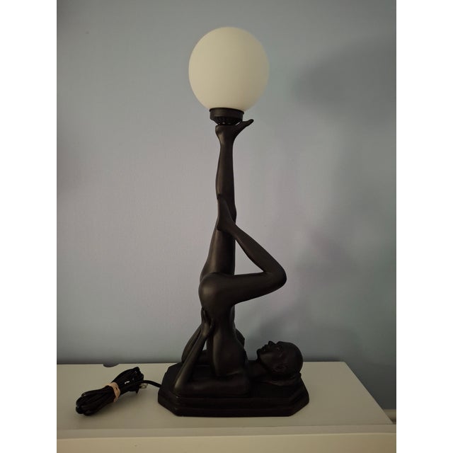 Black 1970s Art Deco Style Nude Lady Table Lamps - Set of 3 For Sale - Image 8 of 18