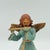 Plastic Vintage 1960s Petite Hong Kong Angel Tree Topper Flute Gold Tone Wings For Sale - Image 7 of 10