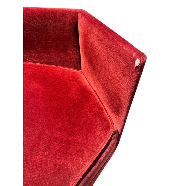 1970s Mid Century Modern Vintage Chair and Ottoman in Milo Baughman Style Design For Sale - Image 5 of 10