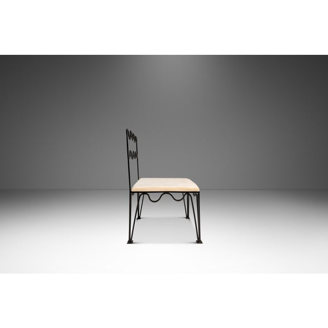 Metal Set of Two (2) Méandre Side Chairs in Wrought Iron Inspired by Jean Royère Produced by Design Frères, Usa, C. 2000s For Sale - Image 7 of 18
