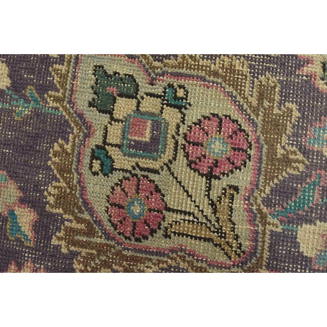 Tabriz Rug 9’7” X 12’7” Pink Wool Vintage Distressed Hand-Knotted Carpet For Sale - Image 4 of 15