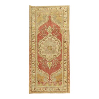 Vintage Traditional Turkish Oushak Runner - 3'2" x 6'6" For Sale