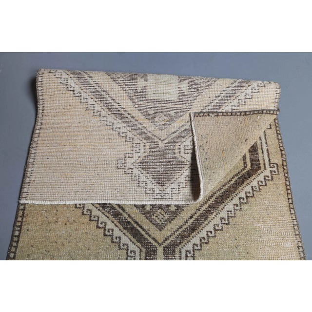 Beige Turkish Oushak Handmade Runner For Sale - Image 8 of 9