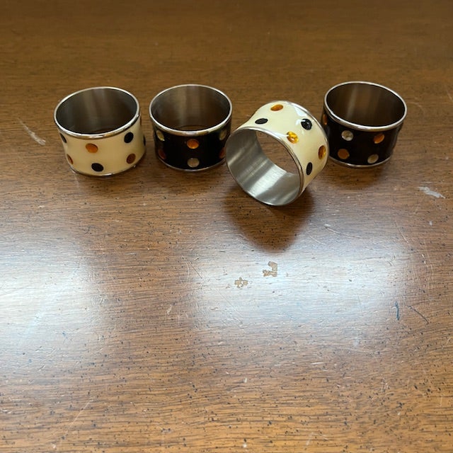 Enameling is an art form dating back to the Yuan Dynasty, achieving a beautiful lustrous finish. The four napkin rings are...