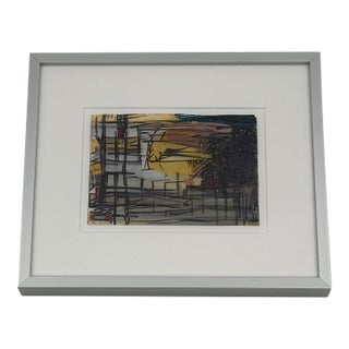 Jackie Lipton Original Abstract Mixed Media Painting on Paper, New York Artist For Sale