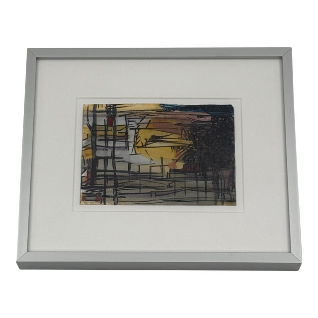 Jackie Lipton Original Abstract Mixed Media Painting on Paper, New York Artist For Sale