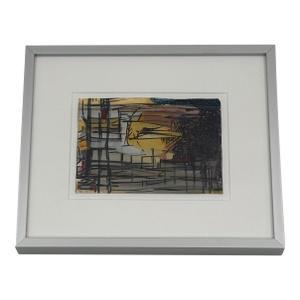 Jackie Lipton Original Abstract Mixed Media Painting on Paper, New York Artist