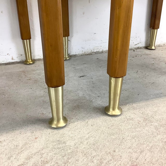 Mid-Century Modern Walnut Nesting Tables With Black Laminate Tops For Sale - Image 12 of 12