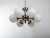 1960s Nickel Plated Chandelier & Ball Opal Glass Globes For Sale - Image 4 of 11
