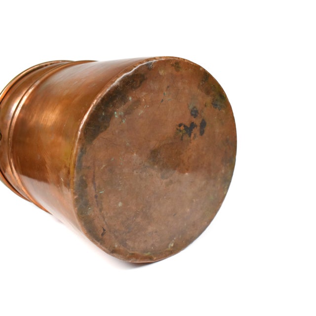Mid 20th Century Turkish Solid Copper Bucket With Brass Handle | Chairish