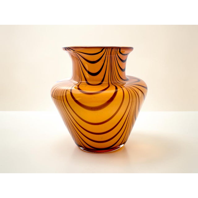 Brown Phoenician Murano Glass Vase from Manifattura Di Murano, 1980s For Sale - Image 8 of 10