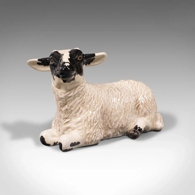 1990s Small Vintage English Ceramic Decorative Lamb For Sale - Image 11 of 11