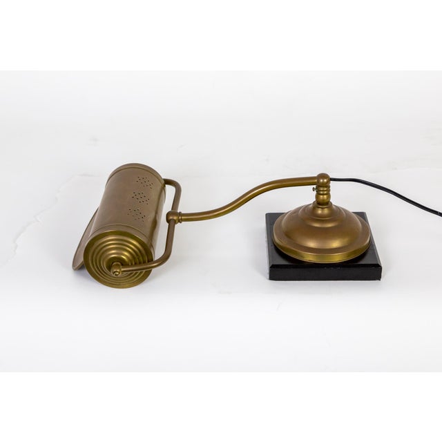 Brass Antique Dale Co. Brass Piano Lamp With Slate Base For Sale - Image 8 of 12