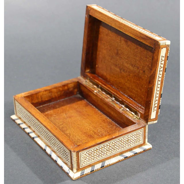 Moorish Handcrafted Middle Eastern Mosaic Inlaid Decorative Box For Sale - Image 10 of 13