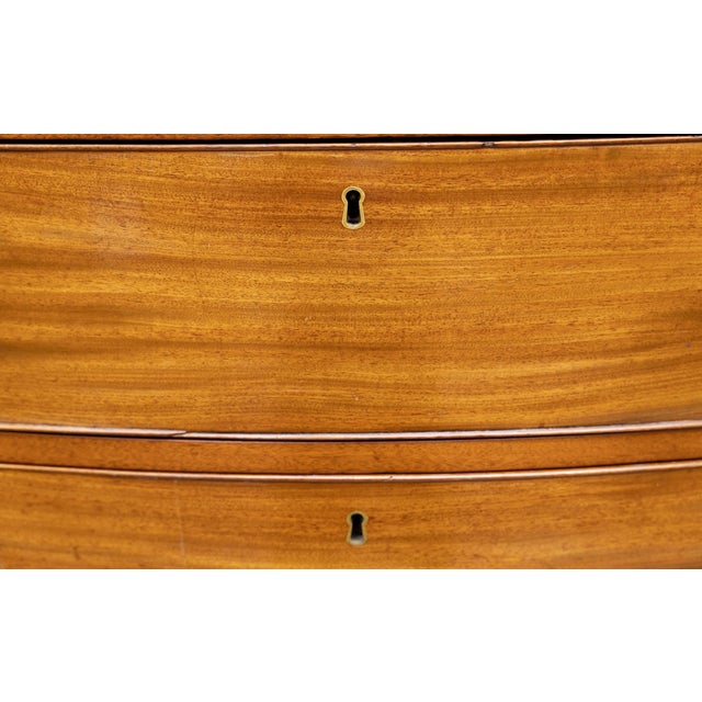 Georgian Era Bow Front Chest of Mahogany From England For Sale - Image 11 of 12
