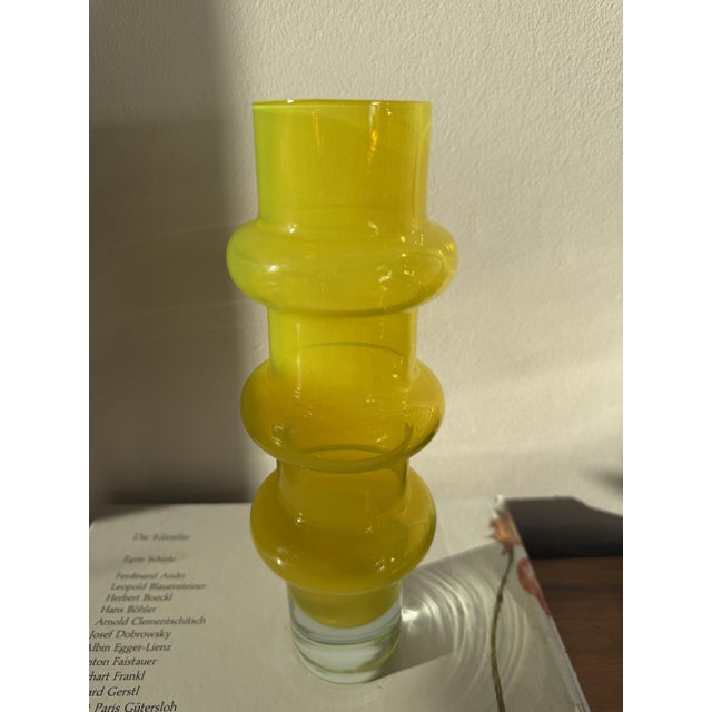 Yellow Cased Glass Bamboo Vase by Bo Borgström for Åseda Glasbruk, Sweden, 1960s For Sale - Image 10 of 18