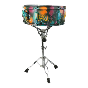 e.m. Zax Snare Drum Sculpture Drip Spray Paint, Collage & Glitter - Signed
