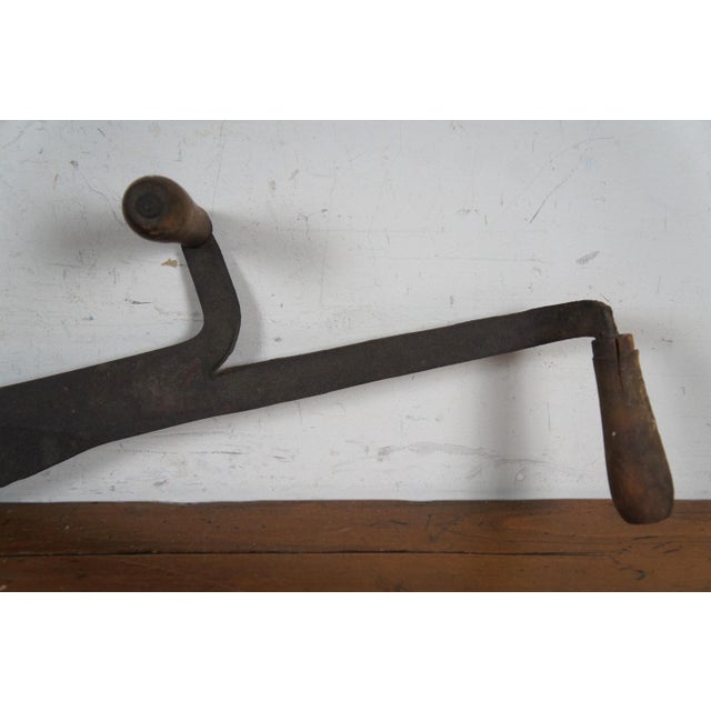 Late 19th Century 19th Century Silage Knife Hay Cutter 2 Handle Primitive Rustic Farmhouse Tool For Sale - Image 5 of 12