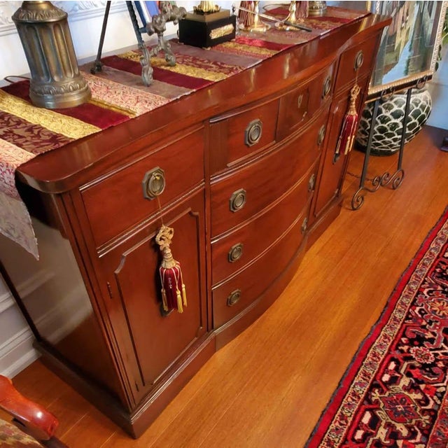 Bernhardt Sideboard Buffet / Vintage Bernhardt Flame Mahogany Bow Front /1940-1960 / very good condition / we have owned...