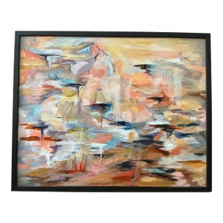 Late 20th Century Large Mid Century Abstract Painting For Sale