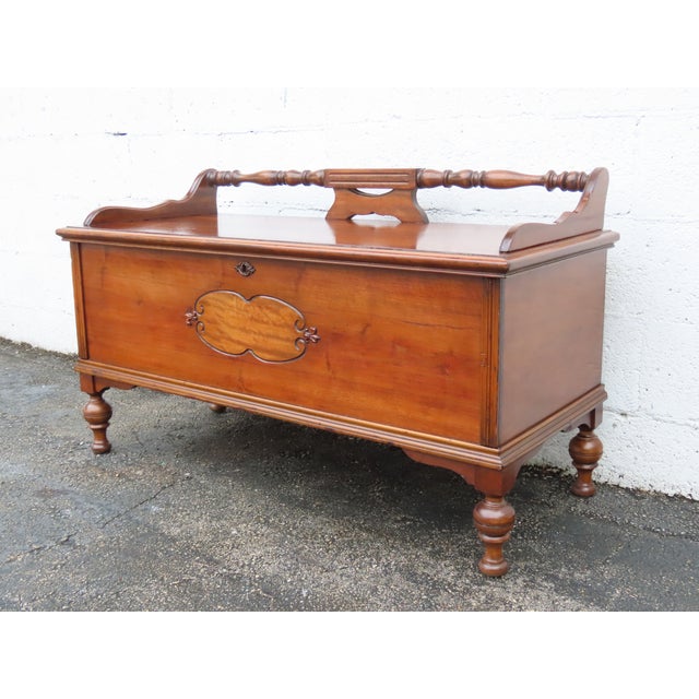 This brilliant Cedar Trunk Chest is made of wood, solid wood, walnut, veneer, and cedar wood. This trunk has Traditional...