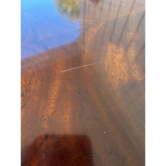 Fine Maitland Smith Flame Grain Mahogany Chinoiserie Federal Console Foyer Hall Table For Sale - Image 11 of 12