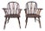 Pair of 19th Century Low Back Solid Wood Windsor Armchairs For Sale