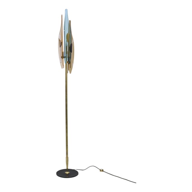 Vintage Dahlia Floor Lamp by Max Ingrand for Fontana Arte, 1958 For Sale