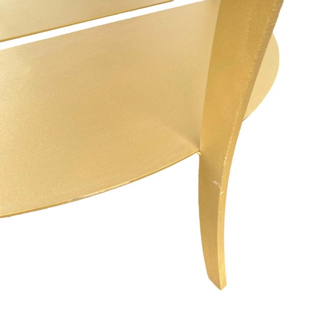 Brass Vintage Mastercraft Style Demilune Console Tables in Gold Brass Coated Steel - A Pair For Sale - Image 8 of 12