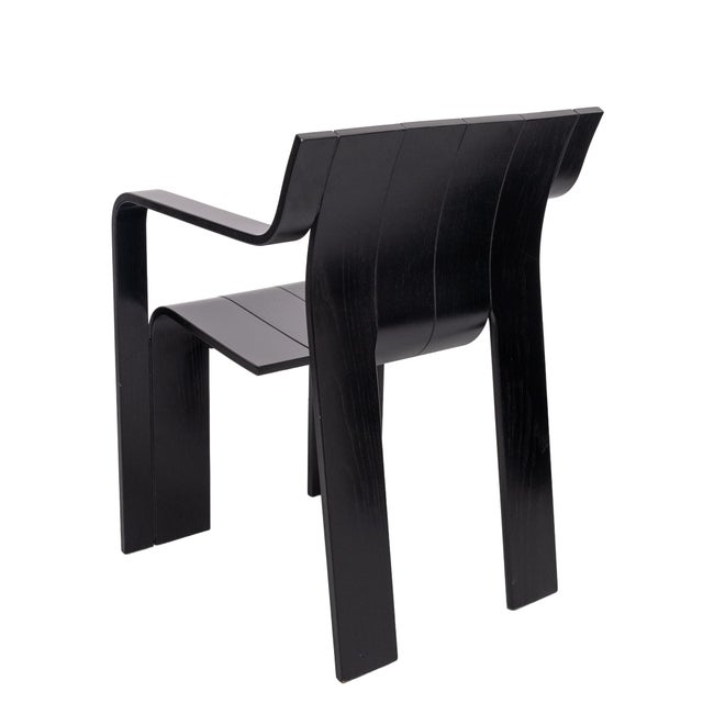 Black Strip Armchairs by Gijs Bakker for Castelijn, Holland, 1970s, Set of 4 For Sale - Image 11 of 18
