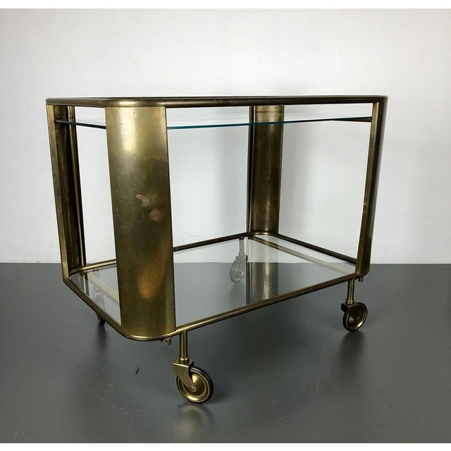 Bar Wagon in Brass and Glass, 1950s For Sale - Image 6 of 18