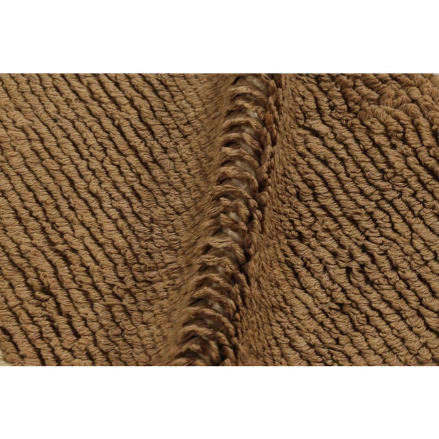 Textile Vintage Tulu Shag Rug in Warm Brown With Beige Geometric Medallion - Rug & Kilim For Sale - Image 7 of 8