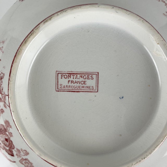 Soup Tureen Fontange Model in Red from Sarreguemines, 1918 For Sale - Image 11 of 15