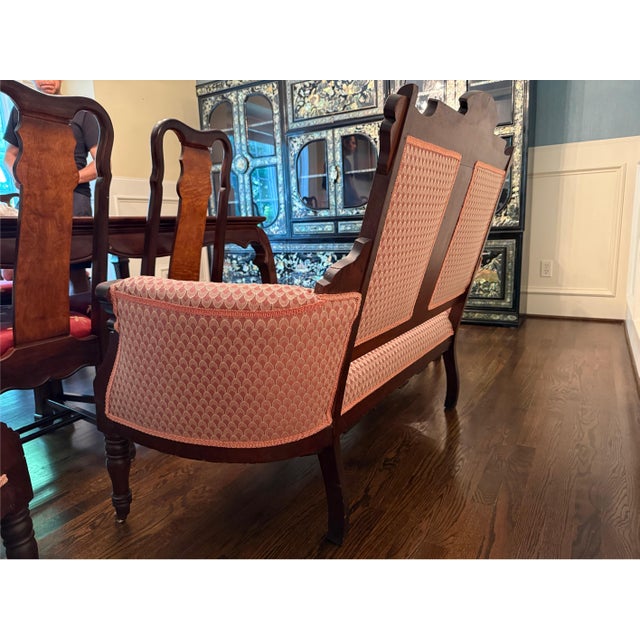 Victorian Antique American Victorian Eastlake Carved Walnut 3-Piece Parlor Suite For Sale - Image 3 of 7