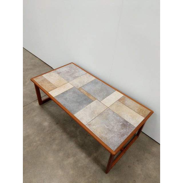 1960s Vintage Danish Modern Teak and Tile Coffee Table by Toften For Sale - Image 5 of 8