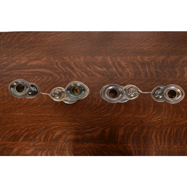 Late 19th Century Tiffany & Co. Antique Victorian Silverplate Two-Arm Candelabras, Pair For Sale - Image 5 of 15