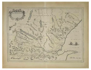 Map of Scotland Etching by Johannes Blaeu, 1650s