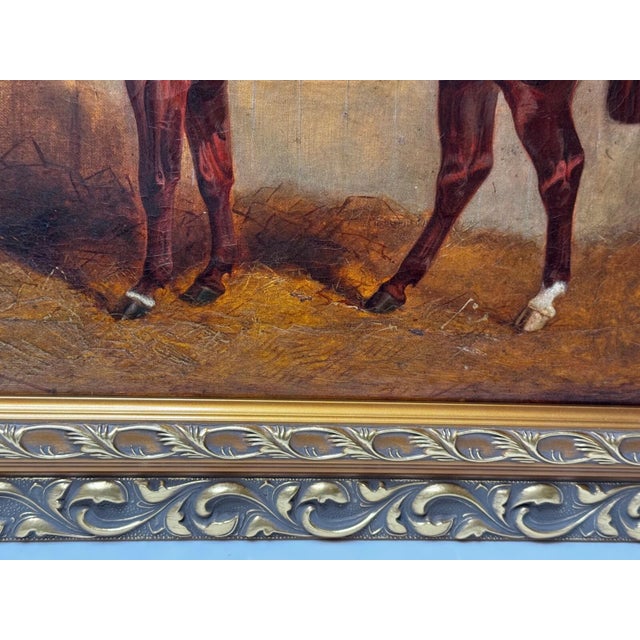 Circa 1843 Signed Charles Bilger Spalding Chestnut Hunter British Equestrian Oil Painting For Sale - Image 12 of 18