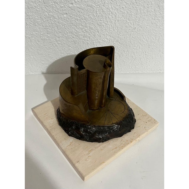 Charna Rickey, Bronze Abstract Space Age Book Sculpture LA California Modernist Charna Rickey For Sale - Image 12 of 12