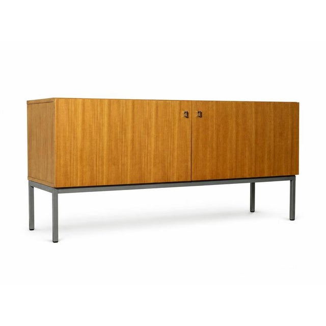 Contemporary Vintage Low Sideboard with Metal Base, 1970s For Sale - Image 3 of 6