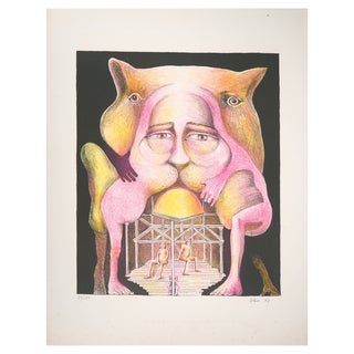 Hugh Weiss, The Cat Man, 1978, Original Lithograph For Sale