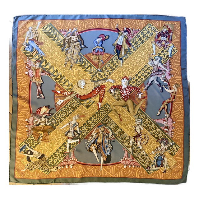 Hermès Les Ballets Russes Silk Scarf 1996 Designed Faivre Anne For Sale
