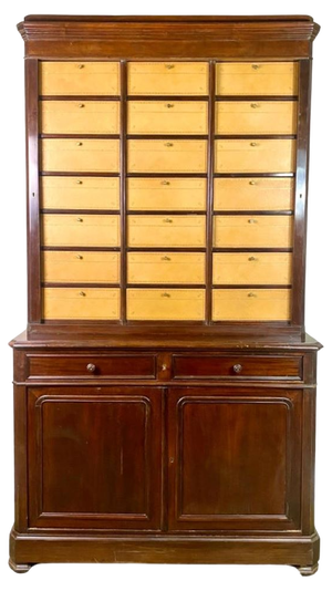 French Louis Philippe Office Filing Cabinet in Mahogany, 1850